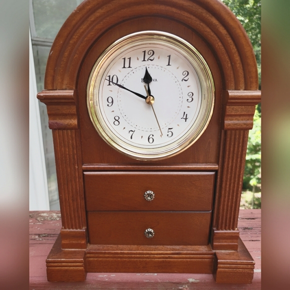 Bulova Accents Bulova Mantle Clock Mahogany Wood 8 X 2 Vintage Works Poshmark